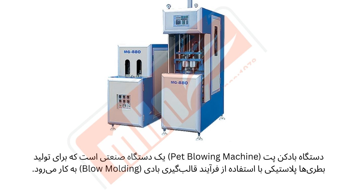 دستگاه بادکن پت (Pet Blowing Machine) یک دستگاه صنعتی است که برای تولید بطری‌ها پلاستیکی با استفاده از فرآیند قالب‌گیری بادی (Blow Molding) به کار می‌رود.