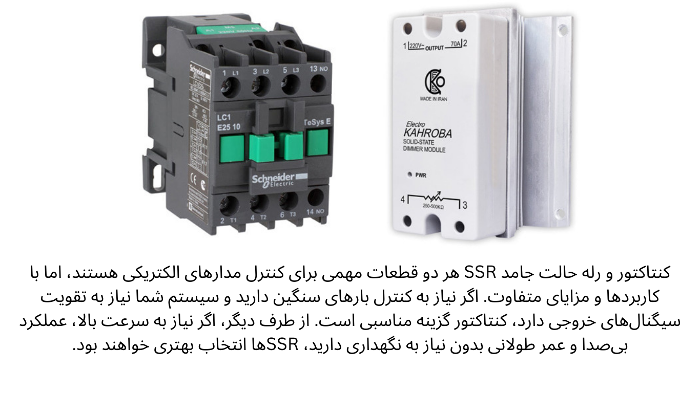 در دنیای برق صنعتی و تجهیزات کنترلی و ماشین آلات صنعتی، کنتاکتورها و رله‌های حالت جامد (SSR) از قطعات کلیدی برای قطع و وصل مدارهای الکتریکی هستند.